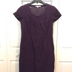 Boden purple corduroy shift dress 8L